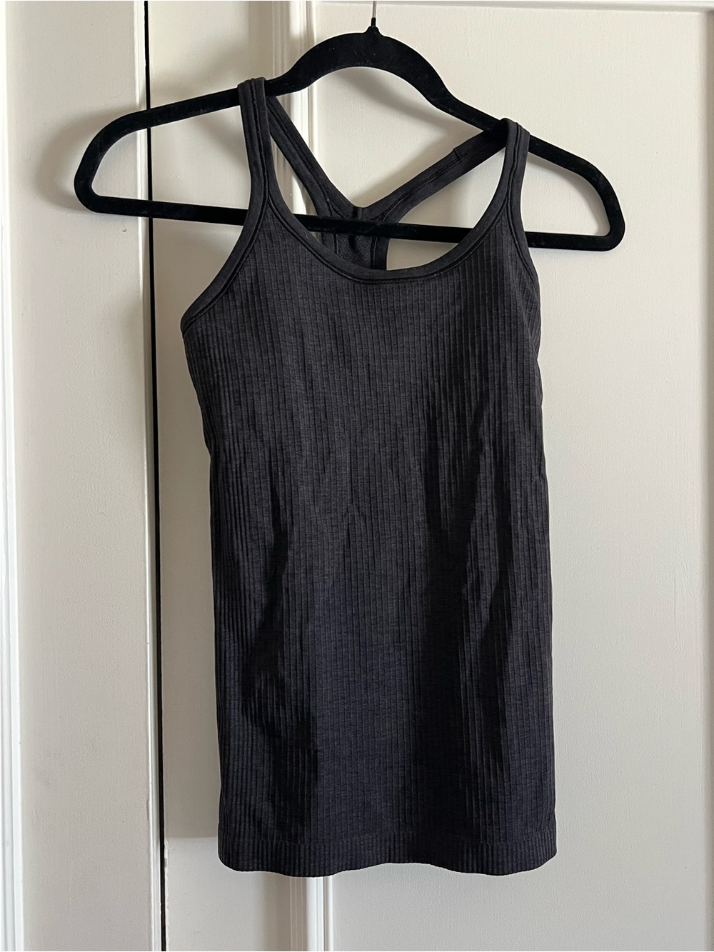 lululemon athletica ebb to street dark grey Ribbed Tank